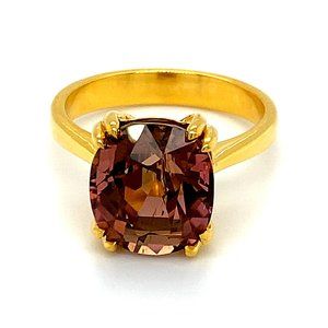 Rubellite 7.82ct Solid 14K Yellow Gold Ring